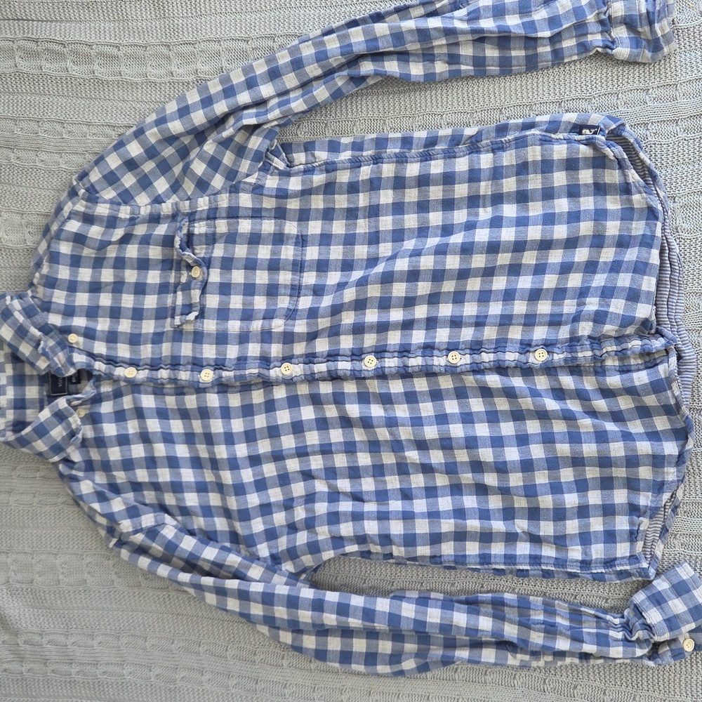 🐳 Vineyard Vines Crosby Shirt Flannel Gingham Print  Button Down Shirt Size XS